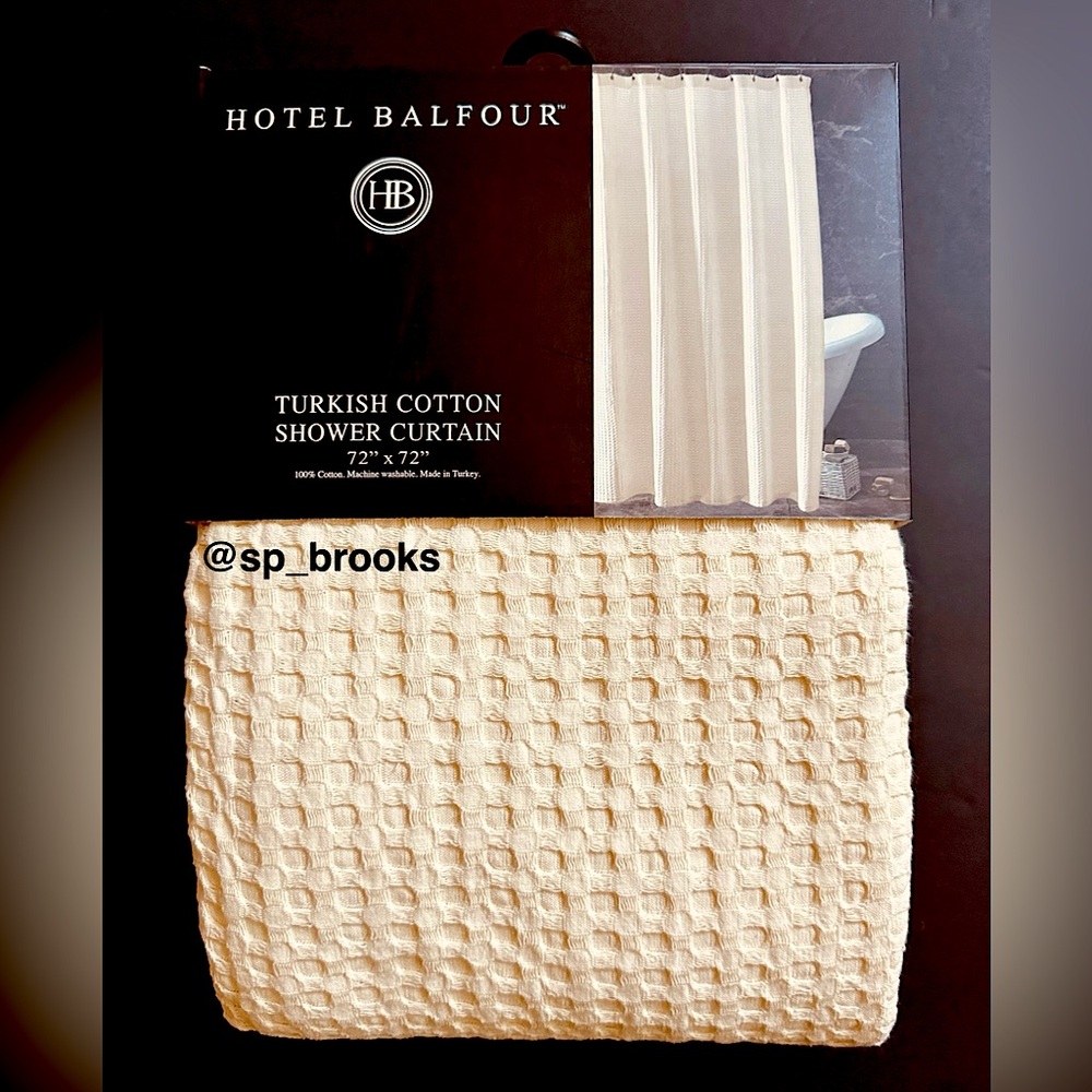 🎁Hotel Balfour Shower Curtain - Cotton - 72”x72” - Cream Waffle